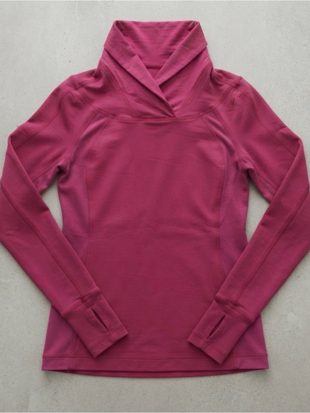 Lululemon Pink Scuba Funnel Neck Long Sleeve pullover sweater thumbholes 4 small